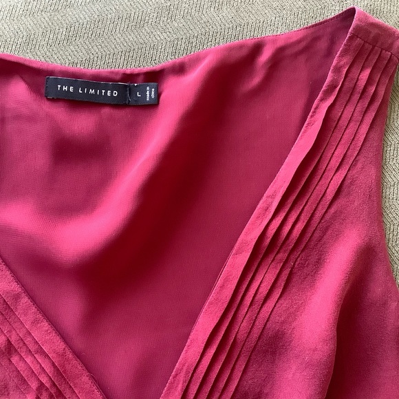 V-Neck Silk Blouse - Picture 3 of 4